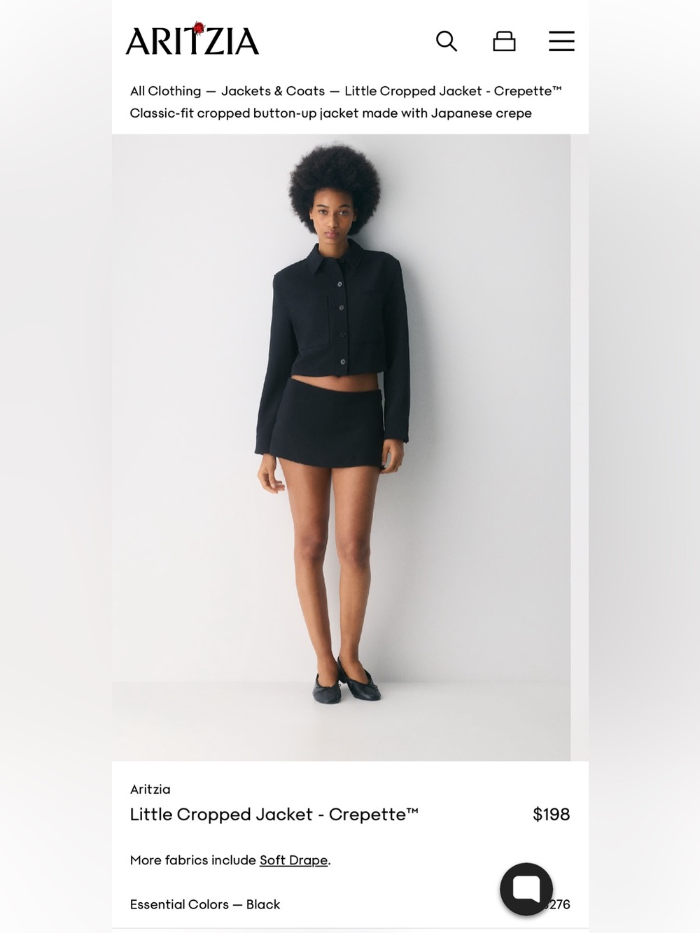 NWT! Aritzia Little Cropped Jacket - Crepette™ - retail $198